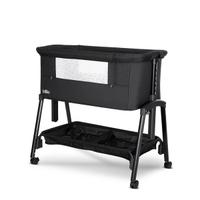 Patut pliabil co-sleeper Lorelli Millie, 0 Luni+, max. 9 kg, inaltime reglabila 7 pozitii, sistem antireflux, plasa de tantari, saltea inclusa, Negru