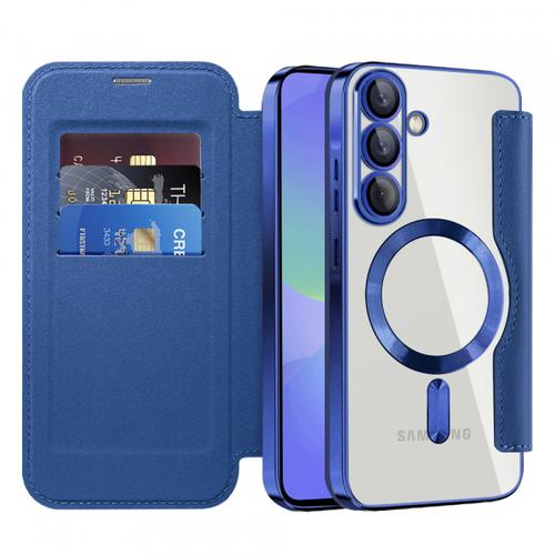 Husa MagSafe pentru Samsung Galaxy A37 5G, Techsuit, SmartMag Book, Albastra