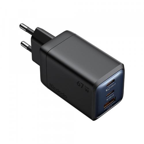 Incarcator retea McDodo CH-0970 Gana Mini, 67W, 1 x USB-A - 2 x USB-C (Negru)