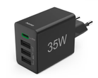 Incarcator retea Hama 201990, 1x USB-C PD, 3x USB-A, 35W (Negru)