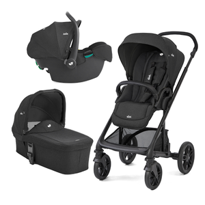 Carucior pentru copii multifunctional 3 in 1 Joie Chrome 2 Raven (Carucior Chrome 2 Raven + Landou Chrome Raven+ scoica i-Snug Raven)