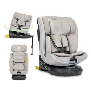 Scaun auto pentru copii Lorelli Solaris, i-Size, Isofix, picior de sprijin, rotativ 360, 40-150 cm, 0 luni-12 ani, Gri