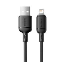 Cablu de date Baseus Silky Series, USB-A la Lightning, 2m (Negru)