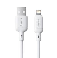 Cablu de date Baseus Silky Series, USB-A la Lightning, 2m (Alb)