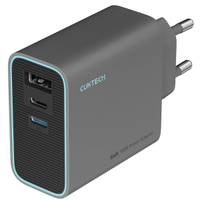 Incarcator retea Cuktech, 65W, 1 x USB-A, 2 x USB-C (Gri)
