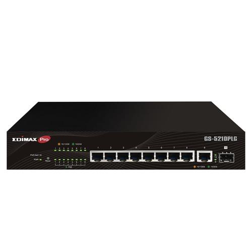 Switch Edimax GS-5210PLG, 8 porturi, Negru