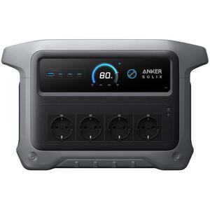 Statie de incarcare portabila solara Anker Solix C1000X Versiunea 2, 1056Wh, 2000W, LiFeP04, UPS, 4 prize, afisaj LED, USB-C, USB-A (Gri)