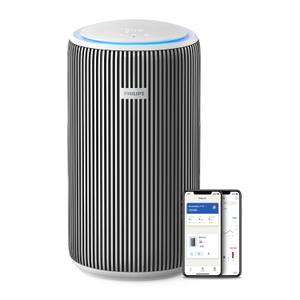 Purificator de aer Philips Seria PureProtect 3200 AC3220/10, 135 m2, 520 m3/h, 5 viteze, Wi-Fi, Filtrare HEPA NanoProtect, 36 W (Argintiu/Alb)