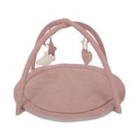 Saltea de activitati pentru bebelusi Lorelli Moments, jucarii textile cu sunet si zornaitoare, 83x83 cm, 0 luni+, Roz