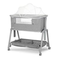 Patut Co Sleeper copii Lorelli Layla 2 in 1, cu latura pliabila, reglabil pe inaltime, sistem anti-reflux, Gri