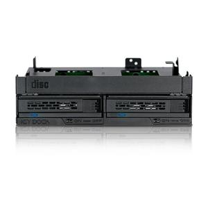 Rack mobil Icy Dock MB732SPO-B, Metal\Plastic, 2x2.5" + Ultra Slim/Slim Optical Drive Slot pentru Bay 5.25" (Negru)