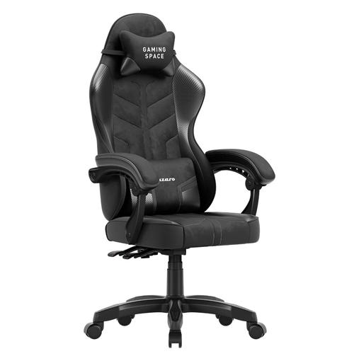 Scaun Gaming Huzaro Force 2.7 Max 140 kg Catifea Tilt 135 grade Tetiera integrata cu perna Perna lombara ergonomica Cadru solid otel si spuma (Negru)
