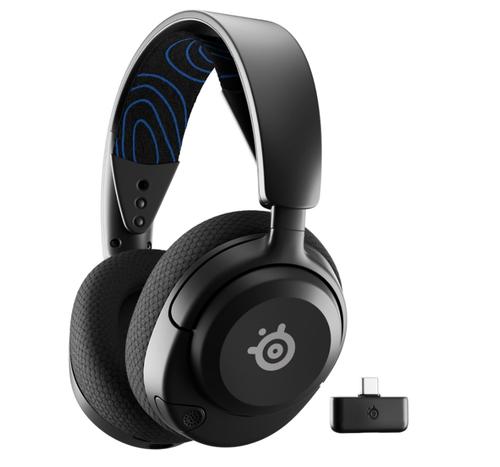 Casti Gaming SteelSeries Arctis Nova 5P Wireless, Over-ear, Pentru PlayStation, Microfon, Autonomie 60 ore (Negru)