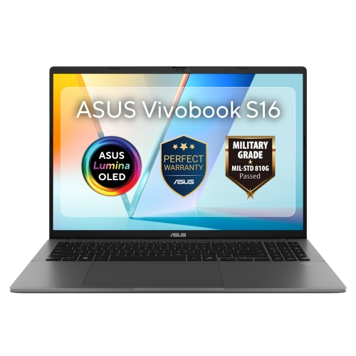 Laptop ASUS Vivobook S16 S3607VA (Procesor Intel® Core™ 7 240H (24M Cache, up to 5.20 GHz) 16inch WUXGA 144Hz, 16GB, 1TB SSD, Intel UHD Graphics, Gri) – Gri