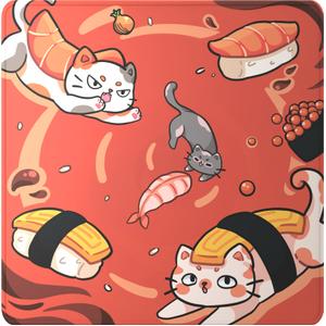 Mouse Pad Dark Project Sushi Cats Pro, L, 490 x 490 x 4 mm (Rosu)
