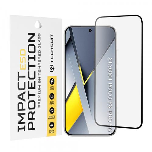 Folie de protectie Ecran Techsuit pentru Poco F8 Pro, Sticla Securizata, Full Glue, Neagra