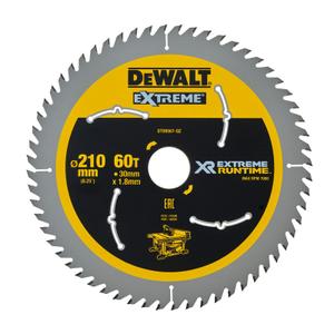 Panza fierastrau circular Dewalt EXTREME RUNTIME, 210x30x1.8mm, 60 dinti