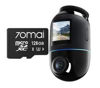 Camera video auto 70mai Omni X800 Dash Cam, 4K la 360⁰, Ecran IPS 1.4", Procesor Quad Core NT98530, Wi-Fi 6 + BLE, Control vocal + Card microSD 128GB (Negru)