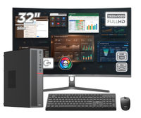 Calculator Sistem PC Office Premium OptimX T5 SFF cu procesor Intel Core i5-10400, 16GB DDR4, 1TB SSD, Win11 Pro si Monitor Curbat 32" FHD, IPS, LED + kit tastatura si mouse Pro KM500 cu fir
