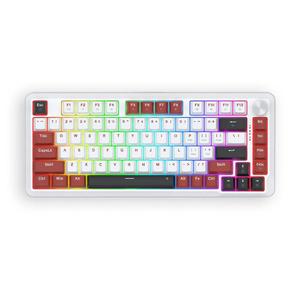 Tastatura gaming mecanica Redragon Stormhunter Magnetic, iluminare RGB, USB, Layout US, Alb/Rosu