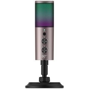 Microfon gaming HAVIT GK61, iluminare RGB, Cardioid, functie reducere zgomot, USB type C, jack 3.5mm pentru conectare casti, stand antisoc