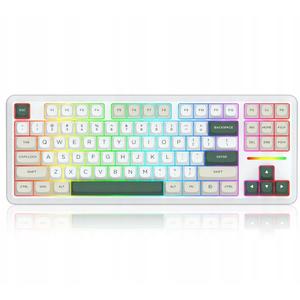 Tastatura Gaming Mecanica Redragon K734WCG-RGB-PRO, USB, Bluetooth, Wireless 2.4GHz, TKL, Iluminare RGB, Anti-Ghosting, Switch-uri RPC (Alb)