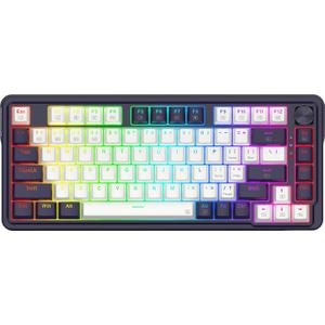 Tastatura Gaming Mecanica Redragon K673WB-RGB-M, USB, Bluetooth, wireless 2.4 GHz, Anti-Ghosting, Iluminare RGB, Switch-uri UltraMag, Layout US (Albastru)