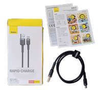 Cablu de Date Baseus Cafule CATKLF-AG1, USB la USB Type-C, 0.5 m, 3A, Negru