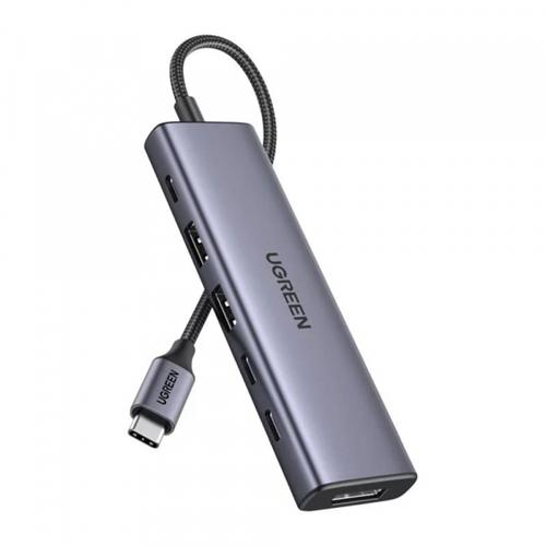 Hub USB-C UGREEN CM511 (75586), 6in1, 2x USB 3.2, 3x USB-C, DisplayPort (Gri)