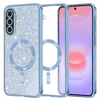 Husa MagSafe pentru Samsung Galaxy A37 5G, Techsuit, Luxury Glitter, Bleu
