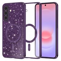 Husa MagSafe pentru Samsung Galaxy A37 5G, Techsuit, Luxury Glitter, Mov Inchis