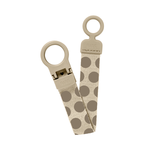Lantisor clip Loop pentru suzeta BIBS Studio Collection Polka Dots Mega Vanilla Dark Oak
