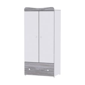 Dulap garderoba Lorelli Exclusive White & Artwood, 80x57x178 cm, 2 usi