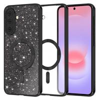 Husa MagSafe pentru Samsung Galaxy A37 5G, Techsuit, Luxury Glitter, Neagra