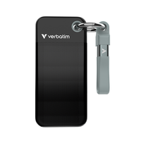 SSD Extern Verbatim Pocket, 128GB, USB-C 3.2 Gen 2, Negru/Gri