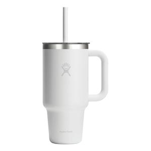 Pahar termos, inox, 950ml, cu capac transparent, Hydro Flask All Around Travel, Alb