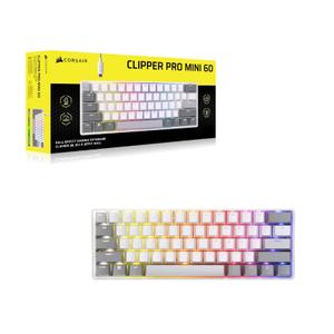 Tastatura mecanica gaming Corsair CLIPPER PRO MINI 60, MGX Hyperdrive Core Hall Effect Switches, compatibila PC/MAC/PS/XBOX, 8K hyper-polling, IP57-rated (Alb)