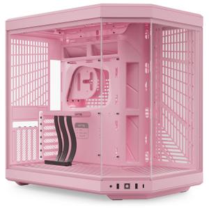 Carcasa HYTE Y70, Dual Chamber, Middle Tower, Fara sursa, Sticla Securizata, ATX + Cablu riser PCIe inclus (Roz)