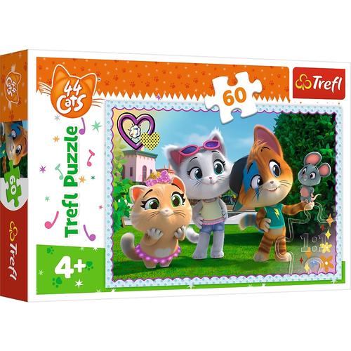 Puzzle Trefl - 44 Cats, Jocul Pisicilor, 60 piese