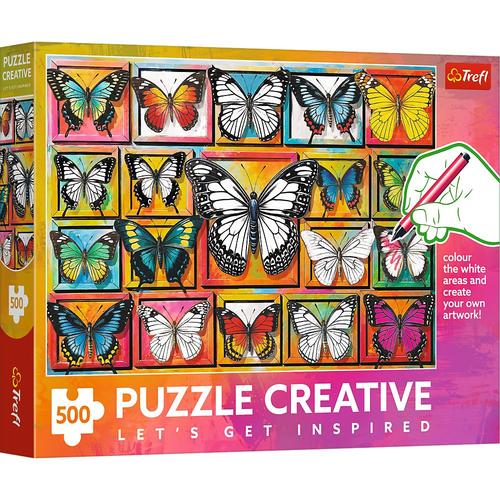 Puzzle Trefl Creative Colectie de Fluturi, 500 de piese