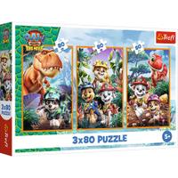 Puzzle Trefl Patrula Catelusilor Eroii Dinozaurilor, 3x80 piese