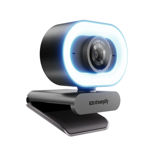 Camera web streamplify CAM PLUS, Full HD, Microfon, FOV 80, Ring light, 60 fps, Negru