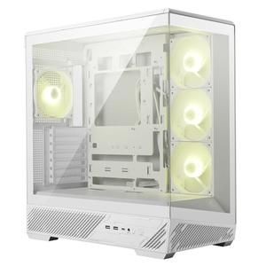 Carcasa MSI MAG PANO 130R PZ, Mid Tower, Sticla securizata, 4x Ventilatoare ARGB, 7 sloturi expansiune (Alb)
