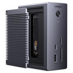 Hub Multifunctional UGREEN CM923 (55735), 10in1, HDMI, 2x Type-C, 3x USB, SD Card, TF Card, RJ45, slot SSD intern (Gri)