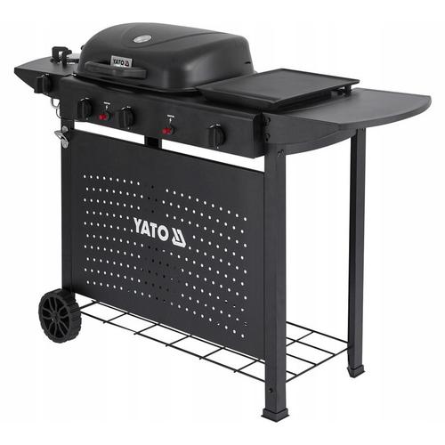 Gratar gaz YATO Asahi 3 in 1, 11 kW, 128,5x50x92,8 cm, Negru
