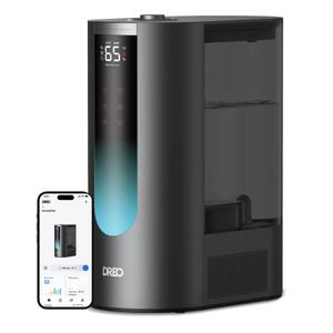 Umidificator aer Dreo 813S Smart, Rezervor 6l, 500ml/h, Ceata calda si rece, 3 trepte umidificare, Senzor umiditate, Indicator Umiditate, Duza de Ceata, Mod Auto, Aromaterapie (Negru)