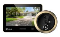 Vizor cu sonerie usa si monitor EZVIZ EP4 CS-EP4 (8MP) Golden, 4K 8MP, 5.5 inch, Wi-Fi, recunoastere faciala, PIR, audio, IP54 (Auriu)