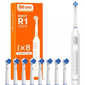Periuta De Dinti Electrica Bitvae R1, 5 moduri periaj, 8 capete incluse (Alb)