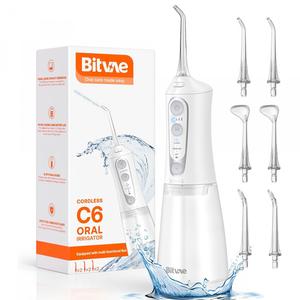Irigator Bucal Bitvae C6, Rezervor 300 ml, 5 intensitati, 6 capete incluse (Alb)