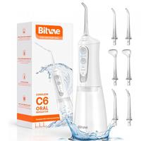 Irigator Bucal Bitvae C6, Rezervor 300 ml, 5 intensitati, 6 capete incluse (Alb)